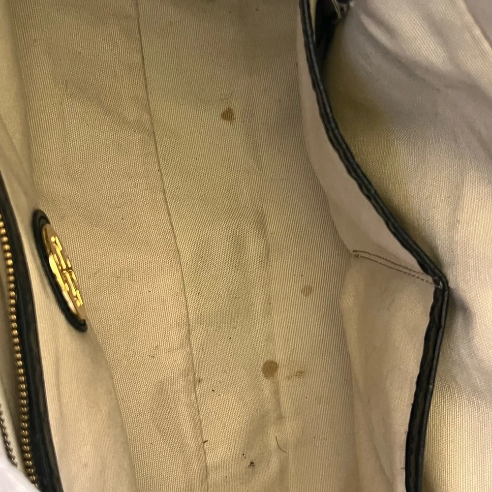 Tory Burch Satchel. Large. Black. Leather18” W by 9.5”H.4” Depth. 8” Bag Handle. - Picture 13 of 15